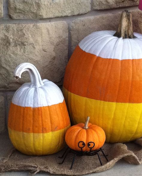 Painting Ideas For Halloween, Creative Pumpkin Painting Ideas, Cute Painted Pumpkin Ideas, Corn Painting, Pumpkin Painted, Halloween Pumpkin Crafts, Bali Painting, Creative Pumpkin Painting, Spooky Candy