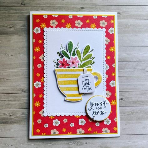 Tea Cup Card, Boutique Cards, Tea Riffic, Coffee Cards, Cardmaking And Papercraft, Card Making Tutorials, The Cup, Stamping Up Cards, Get Well Cards