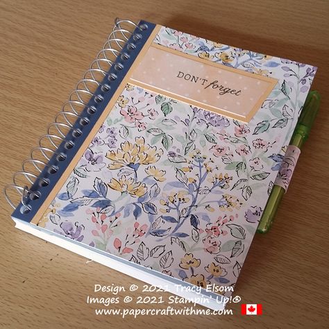 Days To Remember So I Don't Forget - Papercraft with me Stampin Up Notebook Covers, Stampin Up Journal Covers, Stampin Up Days To Remember, Floral Notebook, Pretty Journals, Crafts Cards, Card Crafting, Note Pads, Cool Notebooks