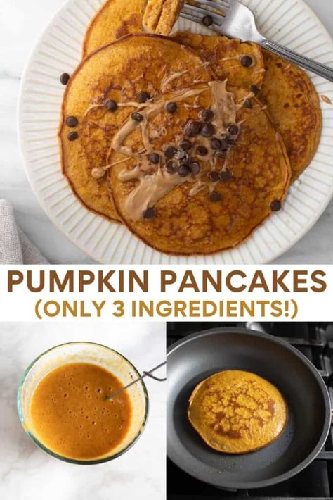 Easy Fall Breakfast, Pancakes Pumpkin, Gluten Free Protein Pancakes, Paleo Pumpkin Recipes, Pumpkin Pancakes Easy, Pumpkin Protein Pancakes, Meaningful Eats, Pumpkin Pancake Recipe, Pumpkin Protein