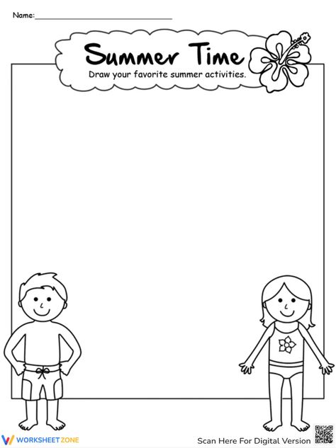 Explore your artistic side with our Summer Painting & Drawing worksheet! #summer #summeractivities #kidsactivities #painting #drawing #paper #printables #worksheets #kids #beaches #colors Drawing Worksheet, Drawing Summer, Summer Worksheets, Beach Week, Activities Printable, Summer Painting, Drawing Paper, Therapy Worksheets, Painting Drawing