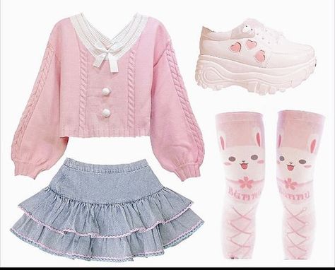 Kawaiicore Outfit Ideas, Kawaii Outfit Ideas For School, Littlespacecore Outfits, Kawaii Outfits Ideas, Age Reggresion Outfits, Cutecore Outfit Ideas, Outfit Inspo Kawaii, Kawaiicore Aesthetic, Kuromi Pink