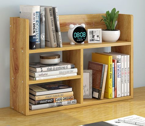 Versatile Desk Hutch Storage Shelf Unit Organizer (Oak) Desk Box Organizer, Book Desk Organization, Desk Book Organizer, Desk Organiser Ideas, Desk Organizer Shelf, Elegant Desk, Bath Towel Storage, Desk Organiser, Shelving Solutions