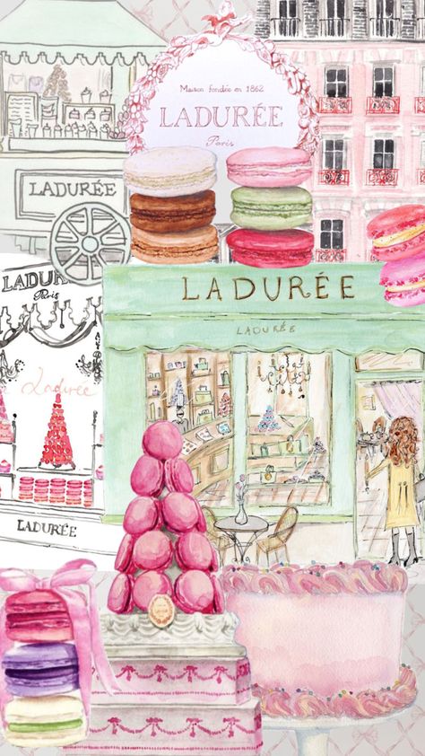 macarons please #laudree #macarons #frenchaesthetic Macaron Wallpaper, Macarons Paris, Laduree Paris, Macaron Boxes, French Aesthetic, Paris Aesthetic, Girly Tattoos, Beautiful Drawings, Travel Themes