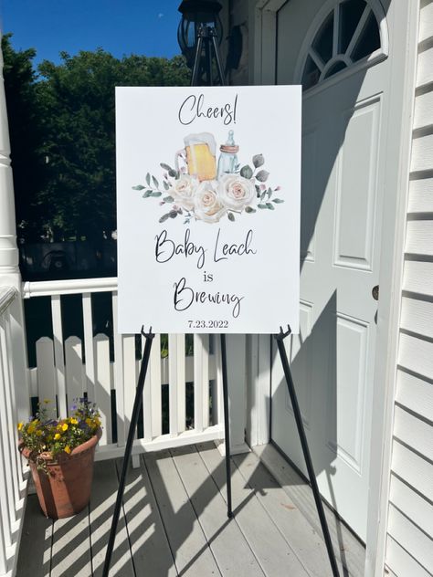 Baby Shower At Brewery, Brewery Baby Shower Decorations, Brewery Baby Shower Ideas, Shower Inspiration, Shower Welcome Sign, Baby Shower Welcome Sign, Baby Ideas, Male And Female, Baby Shower Decorations