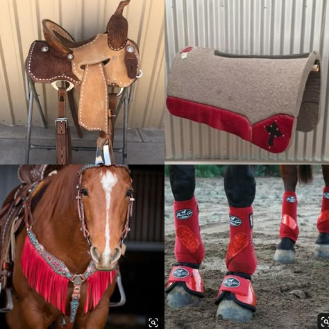 Red Tack Set Western, Red Western Tack Set, Red Horse Tack, Red Tack Sets, Horse Tack Sets, Western Horse Tack Turquoise, Western Riding Tack, Barrel Racing Tack Sets, Barrel Racing Tack Rodeo