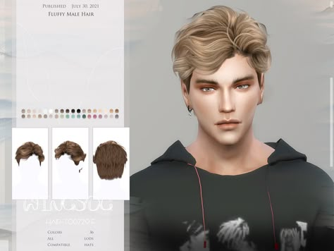 The Sims Resource - WINGS-TO0729-Fluffy Male Hair Sims Alpha Cc Male, Sims 4 Cc Male Side Swept Hair, Sims 4 Cc Clothes Male The Sims Resource, Sims 4 Cc Guy Hair Alpha, Sims 4 Cc Male Hair The Sims Resource, Ts4 Male Alpha Hair, Sims Resource Male Hair, Sims 4 Cc Short Fluffy Hair Male, Ts4 Mens Hair