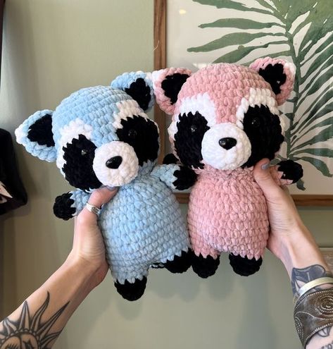 Crochet stuffed animals Racoon Crochet Pattern Free, Racoon Crochet, Crochet Racoon, Raccoon Crochet Pattern, Toys Quotes, Raccoon Crochet, Crochet Raccoon, Raccoon Pattern, Stuffed Animal Crochet