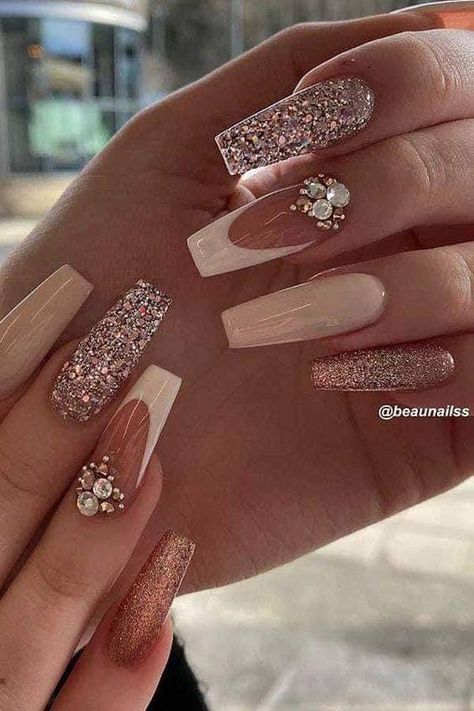 Wedding Gel Nails, Wedding Toe Nails, Homecoming Nails Blue, Wedding Nails French, White And Silver Nails, Wedding Nails Glitter, Formal Nails, White Glitter Nails, Nails Homecoming