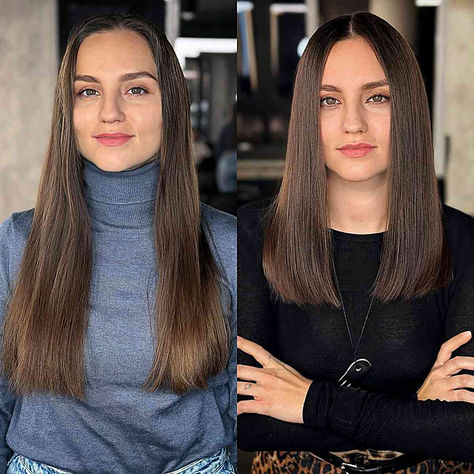 45 Best Ways to Style Shoulder-Length, Straight Hair for a Modern Look Past The Shoulder Length Hair, Past Shoulder Length Hair, Shoulder Length Straight Hair, Straight Brunette Hair, Straight Hair Highlights, Balayage Straight Hair, Shoulder Length Bob, Medium Layered Haircuts, Fine Straight Hair