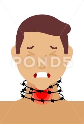 Sore throat. Neck pain and barbed wire. Cold and flu. Metaphor of problems an Stock Illustration #AD ,#pain#barbed#wire#Sore Medical Health Care, Insta Profile, Medical Health, Insta Profile Pic, Sore Throat, Barbed Wire, Profile Pic, Felix Stray Kids, Neck Pain