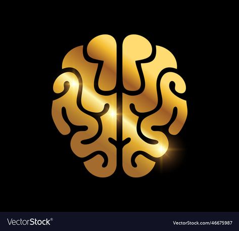 Golden Ration Logo, Brain Symbol, Brain Logo Design Creative, Brain Icon Logo, Brain Png, Black Background With Gold, Brain Logo, Logo Icon, Human Brain