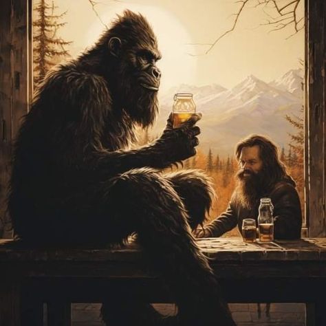 Cute Bigfoot, Anime Creatures, Mountain Monsters, Bigfoot Pictures, Bigfoot Art, King Kong Vs Godzilla, Bigfoot Humor, Wildlife Artwork, Cool Monsters