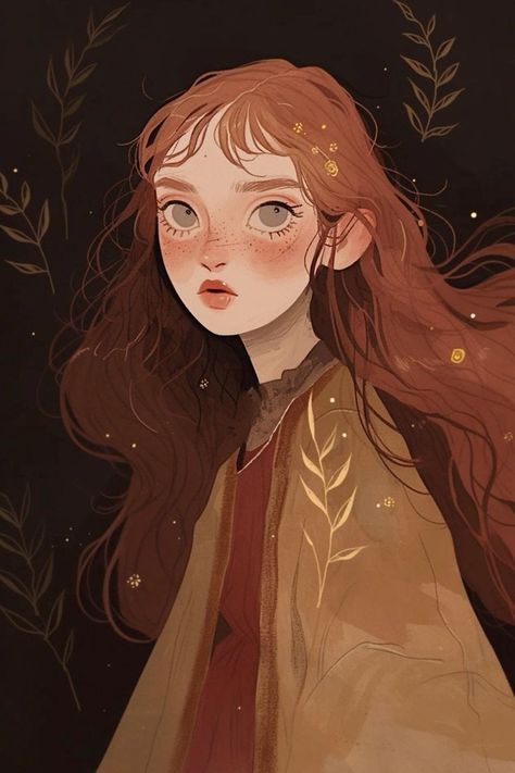 Autumn Character Art, Autumn Character Design, Autumn Drawing Aesthetic, Folklore Illustration, Artist Icon, Aesthetic Illustrations, Storybook Art, Human Art, Character Portraits