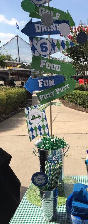 Mini Golf Party, Golf Centerpieces, Golf Theme Party, Golf Birthday Gifts, Golf Party Decorations, Golf Birthday Party, Golf Decor, Golf Event, Golf Outing