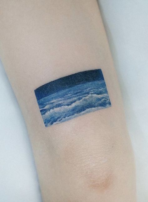 #tattoo #tattooideas #tattooart #ocean #waves #wavetattoo #colortattoos #color #blue #oceantattoo #deep Blue Ocean Tattoo, Be Like Water Tattoo, Tattoo Waves Ocean, Abstract Waves Tattoo, Tattoo Waves, Ocean Wave Tattoo, Ocean Tattoo, Water Tattoo, Ocean Tattoos