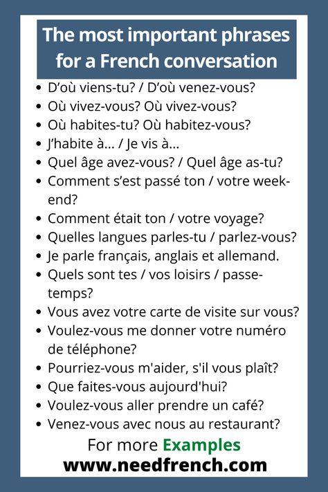 Unlock the art of meaningful French conversation. Whether you’re interacting with French-speaking acquaintances, business partners, or strangers, the ability to hold an excellent conversation is invaluable. Whether you’re making small talk while traveling or conducting important business discussions, mastering the basic building blocks of French conversation is essential. French Conversation Dialogue, Conversation Dialogue, French Notes, Useful French Phrases, English Listening, French Conversation, French Speaking, Basic French, Basic French Words