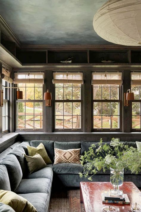 Inside a breathtaking European cottage style home in the Midwest Transitional House Design, European Cottage Style, Sophisticated Cottage, Log Cabin Remodel, Prewar Apartment, Classy House, Cottage Addition, Cozy Window Nook, Cabin Remodel