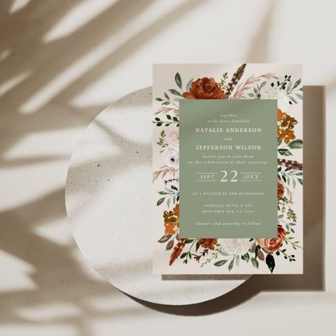 Modern Rustic Wedding, Wedding Invitation Message, Eucalyptus Wedding Invitation, Wood Barn, Sage Wedding, Botanical Wedding Invitations, Sage Green Wedding, Watercolor Invitations, Botanical Wedding