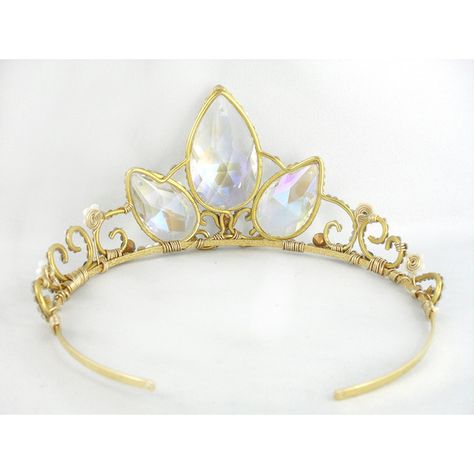 A Tangled Tiara - Rapunzel's Gold Crystal Crown Made to Order (6.465 CZK) ❤ liked on Polyvore featuring jewelry, crowns, tiara, accessories, disney, circle, circular and round Tangled Tiara, Rapunzel Tiara, Rapunzel Crown, Tangled Wedding, White Halloween Costumes, Cosplay Halloween Costumes, Rapunzel Costume, White Costume, Disney Tangled