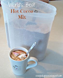 World's Best Hot Cocoa MIx Hot Chocolate Mix Recipes Dry, Hot Cocoa Packets, Diy Hot Chocolate Mix, Best Hot Cocoa, Hot Cocoa Mix Recipe, Hot Chocolate Mix Recipe, Homemade Dry Mixes, Homemade Hot Chocolate Mix, French Vanilla Coffee