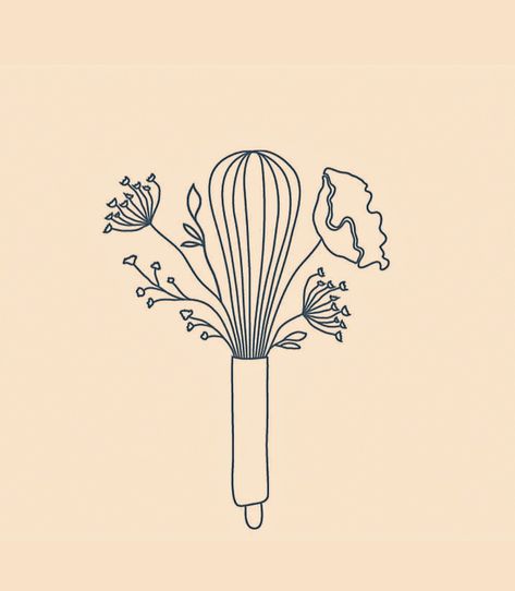 Whisk And Spatula Tattoo, Dog Bakery Logo Ideas, Sourdough Tattoo, Baker Tattoo Ideas, Baking Tattoo Ideas, Bakery Tattoo, Culinary Drawing, Whisk Tattoo, Pastry Tattoo