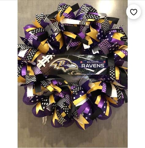 Ravens Wreath, Football Wreaths, Sports Wreath, Sports Wreaths, Ravens Football, Football Wreath, Door Inspiration, Diy Wreaths, Baltimore Ravens