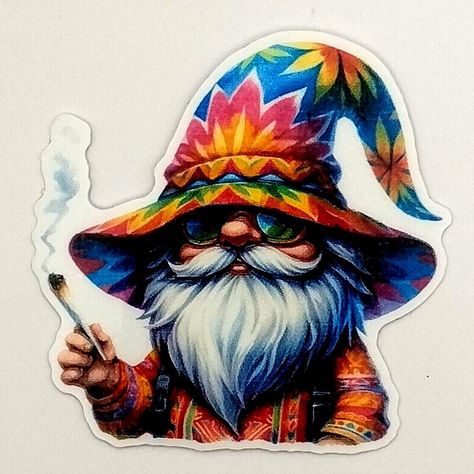 Stoner Gnome Window Vinyl Decal Weatherproof Laptop Hippie Fun Gift Gifts Sign, Vinyl Art, Window Vinyl, Art Pictures, Vinyl Decals, Vinyl Sticker, Best Gifts, Home Decor Decals, Vinyl