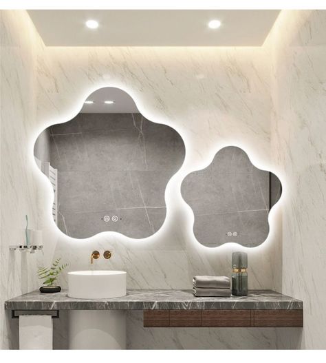 This beautiful mirror can decorate your bathroom.It is not only beautiful but also practical.It can make a perfect bathroom with the beautiful light and slim design.The brightness and color temperature can be adjusted.#bathroomtrends #bathroomtrends #bathroomtrends2022 #BathroomRemodel #bathroomremodel #bathroomremodels #bathroomremodeler #bathroomremodeling Mirror Shapes Design, Dressing Mirror Designs, Men Room Decor, Bathroom Mirror Design, Kids Toilet, Mirror Inspiration, Shapes Design, Perfect Bathroom, Beautiful Mirror