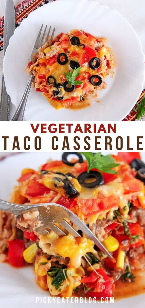 Veggie Mexican Casserole, Vegetarian Taco Casserole, Vegetarian Mexican Pizza, Vegan Taco Casserole, Casserole With Tortillas, Mexican Lasagna With Tortillas, Taco Casserole With Tortillas, Veggie Casserole Recipes, Vegetarian Breakfast Casserole