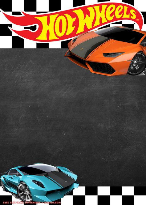 Free FREE Hot Wheels Lamborghini Invitation Templates Hot Wheels Themed Birthday Party, Hot Wheels Invitations, Car Birthday Party Invitations, Hotwheels Birthday Party, Party Design Ideas, Cars Invitation, Hot Wheels Party, Hot Wheels Birthday, Invitations Design