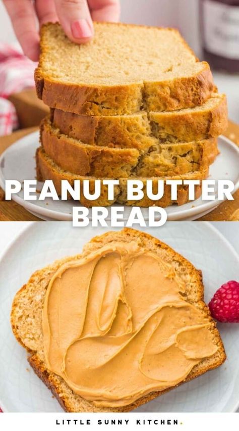 Peanut Butter Bread Recipe, Butter Bread Recipe, Brunch Pastries, Heathy Snack, Little Sunny Kitchen, Easy Truffles, Peanut Butter Toast, Peanut Butter Bread, Sunny Kitchen