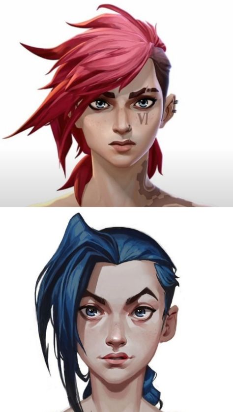 Jinx Face Model, Arcane Art Style Reference, Riot Art Style, Arcane Painting Style, Arcane Models, Arcane Drawing Style, Jinx Character Design, Arcane Concept Art, Arcane Jinx And Vi