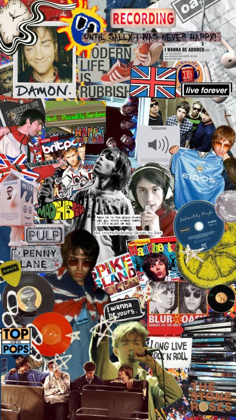 90s Brit Pop Aesthetic, British Bands Aesthetic, Britrock Aesthetic, British Pop Culture, Brit Rock Aesthetic, Brit Pop Aesthetic, Britpop Wallpaper, Britpop Poster, Britpop Outfit