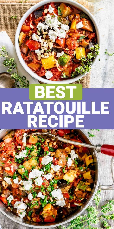 Our popular recipe for traditional French-style ratatouille stew cooked on the stovetop takes just 25 minutes and is healthy and delicious. Ratatouille Stew, Best Ratatouille Recipe, French Ratatouille Recipe, Ratatouille Recept, Easy Ratatouille Recipes, Traditional French Recipes, French Soup, One Pot Vegetarian, Simple Family Meals