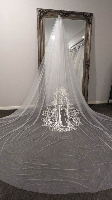 Wedding Hairstyles With Veil, Cathedral Veil, Veil Hairstyles, Mother Mary, Wedding Veil, Wedding Veils, Bridal Veil, Dream Wedding Dresses, Timeless Pieces