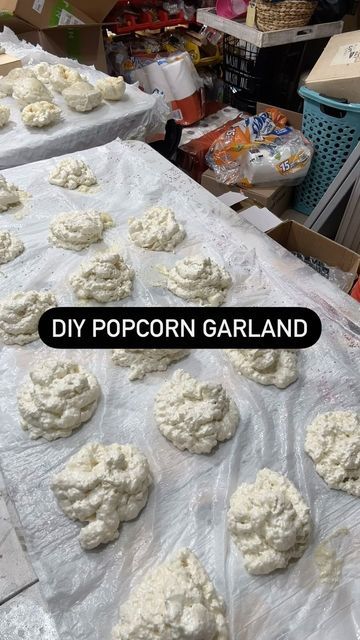 K a r e n G o v e r n a l e on Instagram: "🎄🍿✨ Adding a festive twist to my Christmas decor with this DIY faux popcorn garland made using spray foam and red ornaments! 🌟🎁 Perfect for complementing my gingerbread house display this holiday season. #ChristmasDecor #DIYGarland #FestiveCrafts #GingerbreadHouse #HolidaySpirit 🎅🏼#HolidayCreativity #DollarStoreDIY #candylandtheme #pinkchristmasdecor #candychristmasdecor #christmasdecor #christmasmagic #candyland #candychristmas #christmas #sweet #gingerbreadhouses #candylandparty #candychristmasdiy #gingerbreadhouse #christmasdecorations #handmadechristmas #candyshop #pinkchristmas #gingerbreadhousedecorating #handmade #christmasdecorater #xmaswonderland #popcorngarland #fauxpopcorn" Expanding Foam Popcorn Garland, Candyland Christmas Decorations Outdoor Diy, Candyland Garland Christmas Decor, Diy Popcorn Decorations, Large Popcorn Garland Diy, Popcorn Decorations Diy, Foam Gingerbread House, Popcorn Garland With Spray Foam, Spray Foam Popcorn Garland