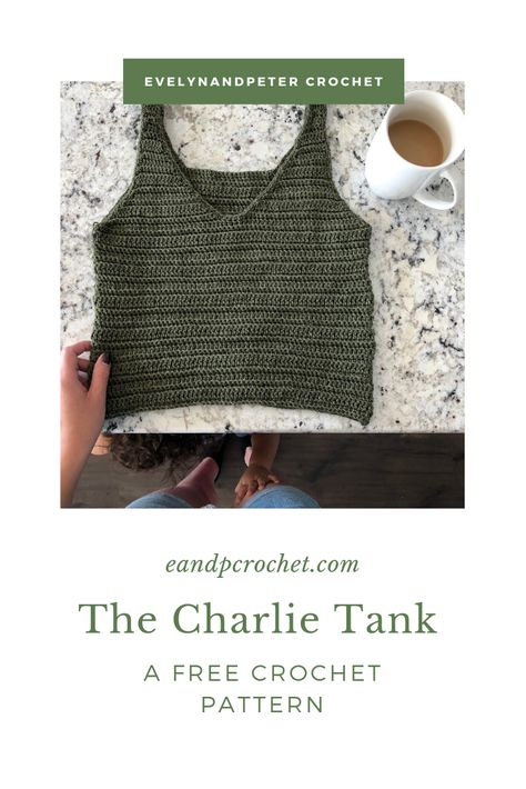 FREE Crochet Pattern: The Charlie Tank - Evelyn And Peter Crochet #freecrochet #crochetpattern #crochettanktop #easycrochet Crochet Tanktops, Crochet Tank Tops, Gorgeous Crochet, Foundation Single Crochet, Confection Au Crochet, Crochet Crop Top Pattern, Mode Crochet, Aesthetic Crochet, Crochet Tops Free Patterns