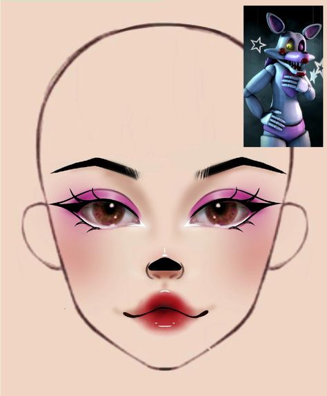 parte 2 de maquillaje de five night Fredy :) #fivenightsatfreddys #fiv... | TikTok Roxy Makeup Fnaf, Fnaf Mangle Makeup, Fnaf Makeup Ideas, Fnaf Makeup Looks, Fnaf Inspired Makeup, Mangle Fnaf Cosplay, Makeup Looks Drawing, Mangle Cosplay, Fnaf Makeup