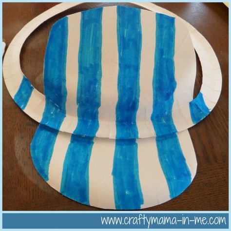 DIY Engineer Paper Plate Hat Inspired by Pete the Cat, #PictureBookMonth, #DIY, #PaperPlateCrafts, #KidsCrafts, Pete the Cat's Train Trip, #Trains, #DressUp Paper Plate Hats, Train Conductor Hat, Train Hat, Engineer Hat, Train Crafts, Conductor Hat, Pete The Cats, Community Helpers Theme, Vbs Crafts