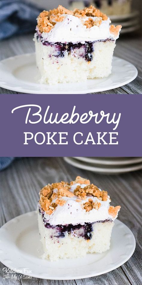 Blueberry Poke Cake, Poke Cake Recipe, Blueberry Pie Filling, Poke Cake Recipes, Poke Cakes, Yummy Dessert, Blueberry Pie, Blueberry Recipes, White Cake Mixes