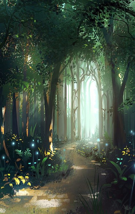 Enchanted Forest Mural, Enchanted Forest Theme, Fairy Tale Forest, Magical House, Forest Mural, School Murals, Forest Illustration, Magic Forest, Forest Theme