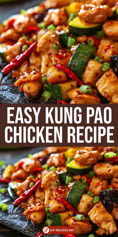 Discover an easy Kung Pao Chicken recipe that's perfect for a quick and flavorful dinner. Packed with veggies and roasted nuts! Chicken Recipes For Dinner Chinese, Ground Kung Pao Chicken, Kung Poa Chicken, Korean Chicken Stir Fry Recipes, Chinese Kung Pao Chicken, Thai Wok Recipes, Healthy Meals With Veggies, Quick Chinese Chicken Recipes, Recipes For A Wok Pan