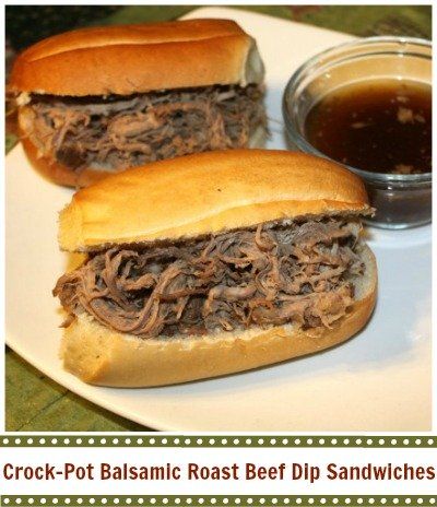 Beef Dip Sandwiches, Roast Beef Dip, Easy Roast Beef, Balsamic Roast Beef, Balsamic Roast, Arm Roast, Sandwich Torte, Easy Roast, Easy Pulled Pork