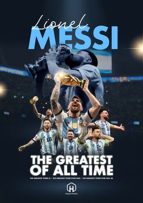 This is a Lionel Messi World Cup Winning Poster. History was made. Messi History, Lionel Messi World Cup, Messi Posters, Argentina Soccer Team, World Cup Poster, Cristiano Ronaldo And Messi, Lionel Messi Posters, Messi Pictures, Messi World Cup