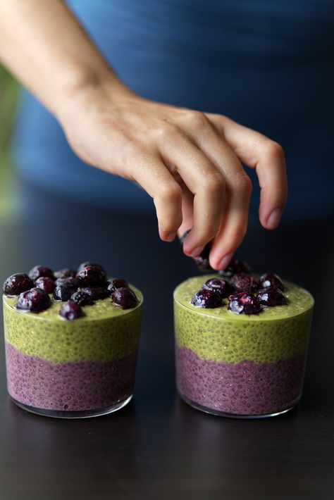 Matcha Chia Pudding Matcha Dessert Aesthetic, Witchy Cafe, Matcha Breakfast, Matcha Chia Pudding, Sweet Matcha, Food Shots, Matcha Dessert, Health Facts Food, Matcha Recipe