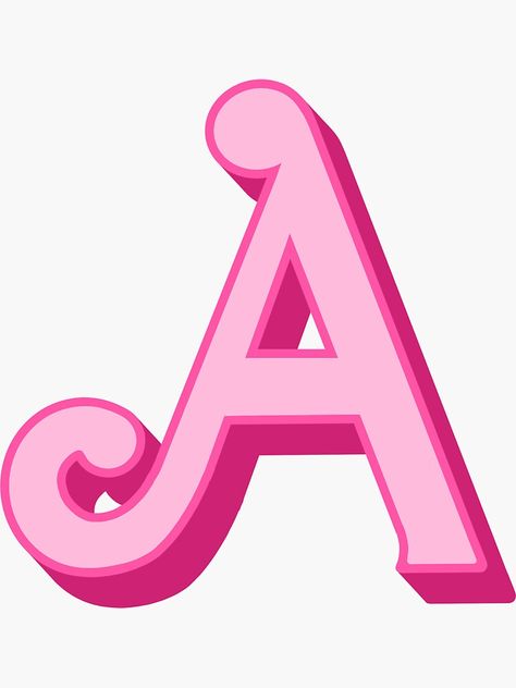 A Sticker Letter, Free Printable Alphabet Letters Templates, Barbie Letters, Barbie Stickers, Barbie Font, Alphabet Letter Templates, Sticker Drawing, Barbie Bridal, Typographic Logo Design