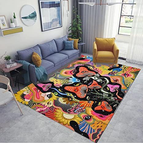 Trippy Living Room Ideas Apartment, Trippy Carpet, Trippy Home Decor, Trippy Rugs, Trippy Kitchen, Mushroom Carpet, Trippy House Decor, Trippy Living Room, Trippy Living Room Ideas