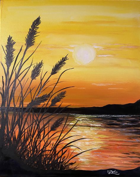 Sunset Art Painting, Sunset Canvas Painting, Arte Peculiar, Diy Abstract Canvas Art, Flower Painting Canvas, Simple Canvas Paintings, Easy Canvas Art, Soyut Sanat Tabloları, Landscape Paintings Acrylic