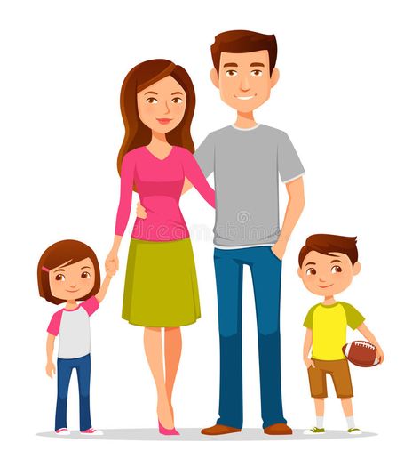 Cartoon family in colorful casual clothes. Cute cartoon family in colorful casua , #affiliate, #colorful, #family, #Cartoon, #casual, #cartoon #ad Family Picture Cartoon, Hugging Friends, Human Avatar, Family Picture Drawing, Market Illustration, Cartoon Family, Clothes Illustration, Nuclear Family, Family Drawing